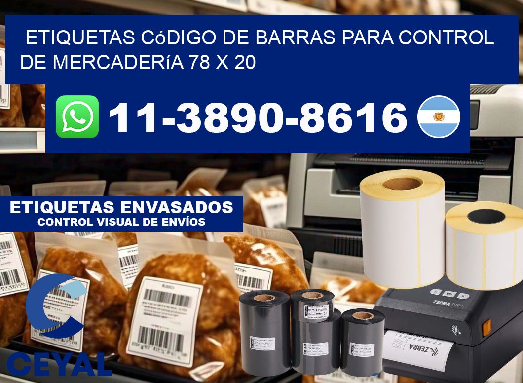 Etiquetas código de barras para control de mercadería 78 x 20