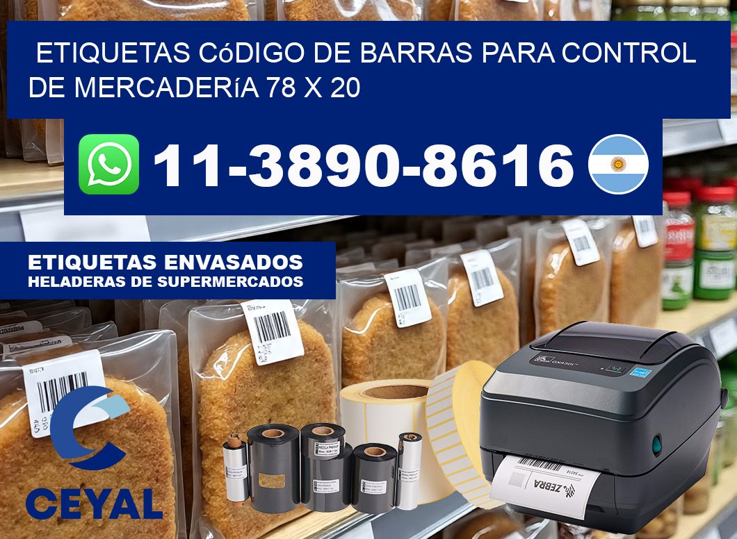 Etiquetas código de barras para control de mercadería 78 x 20