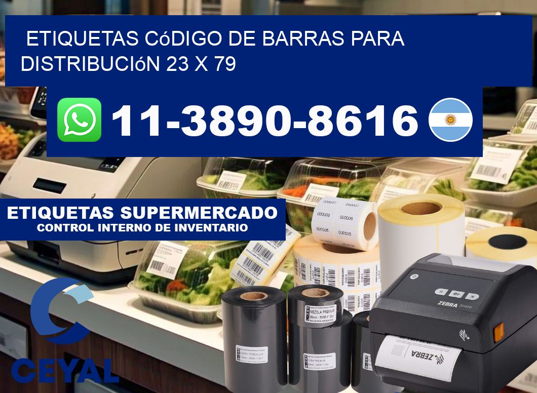 Etiquetas código de barras para distribución 23 x 79