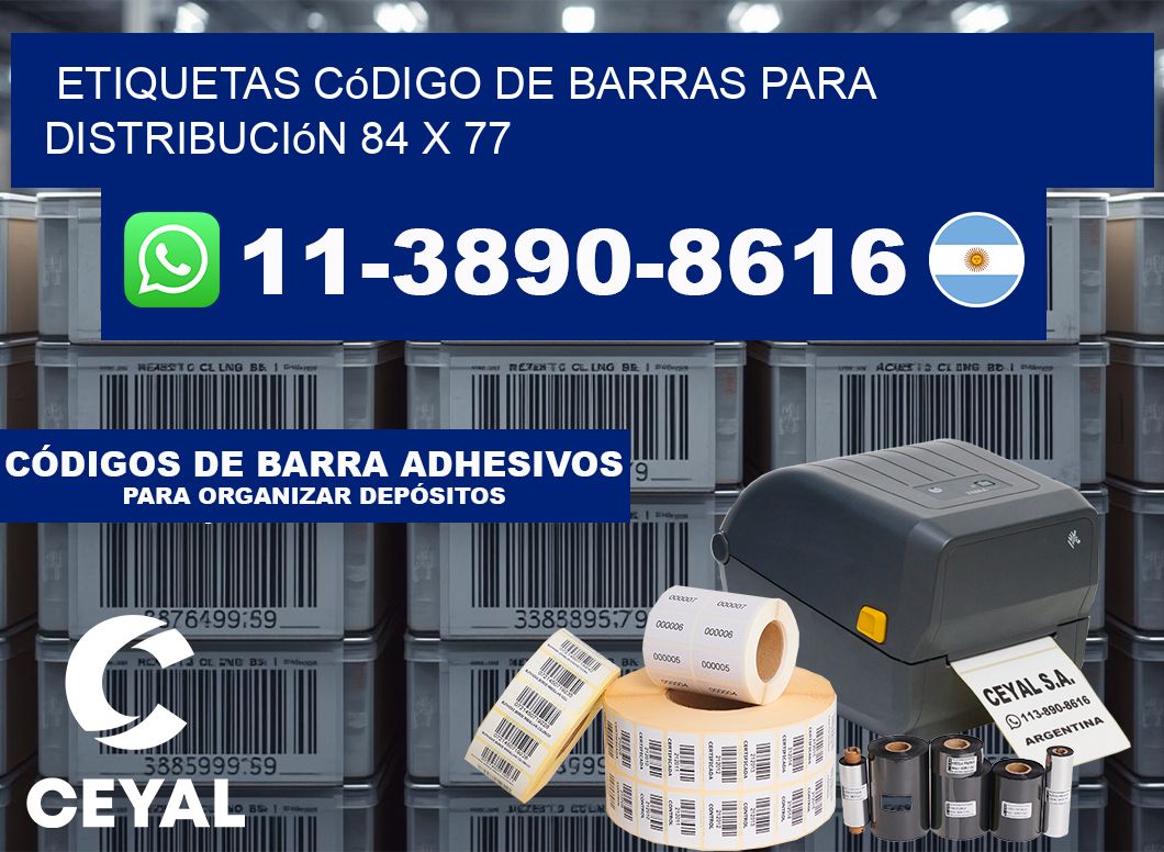 Etiquetas código de barras para distribución 84 x 77