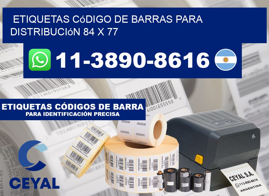 Etiquetas código de barras para distribución 84 x 77