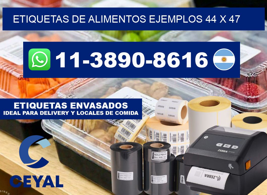 Etiquetas de alimentos ejemplos 44 x 47