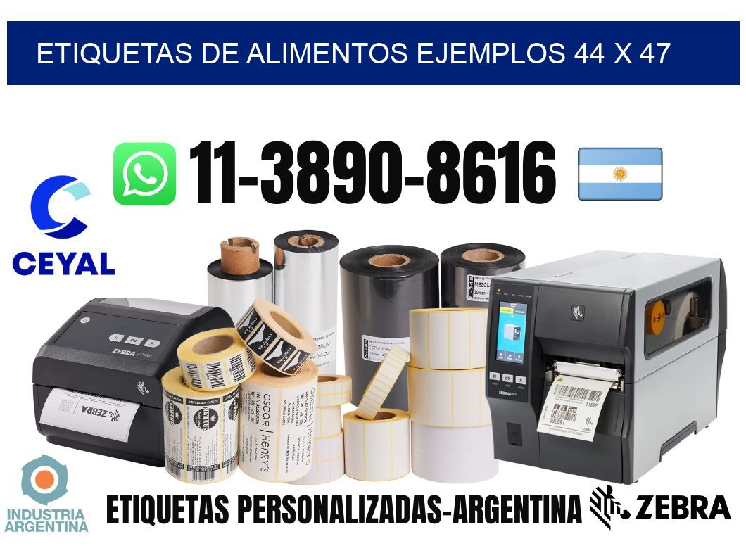 Etiquetas de alimentos ejemplos 44 x 47