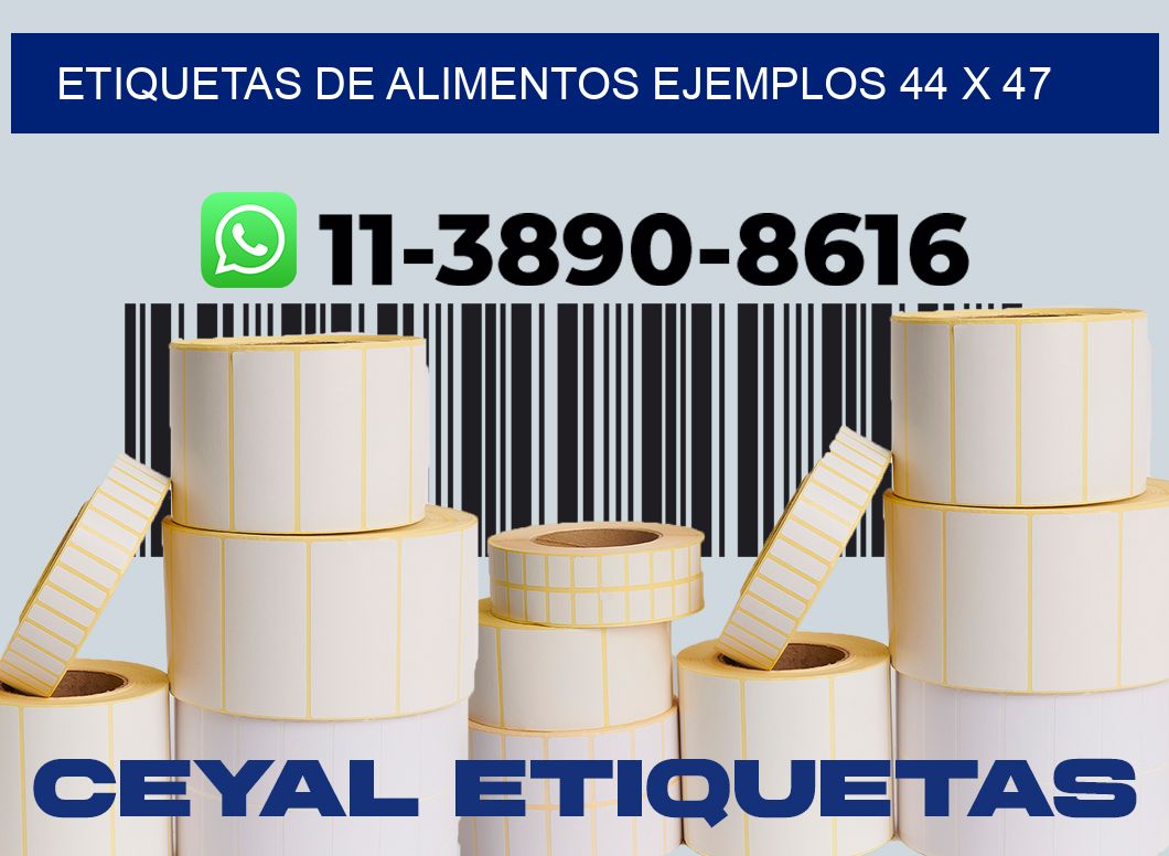 Etiquetas de alimentos ejemplos 44 x 47