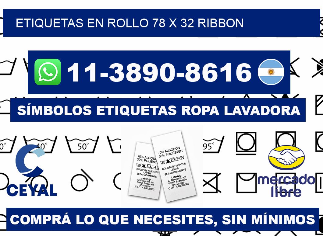 Etiquetas en rollo 78 x 32 ribbon