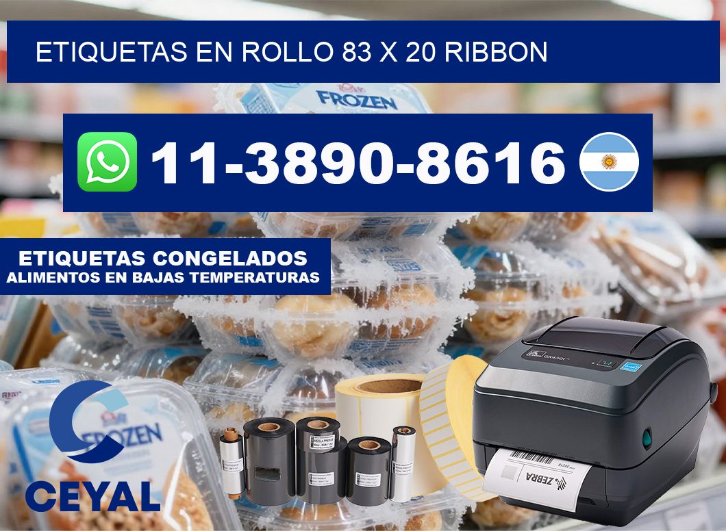 Etiquetas en rollo 83 x 20 ribbon