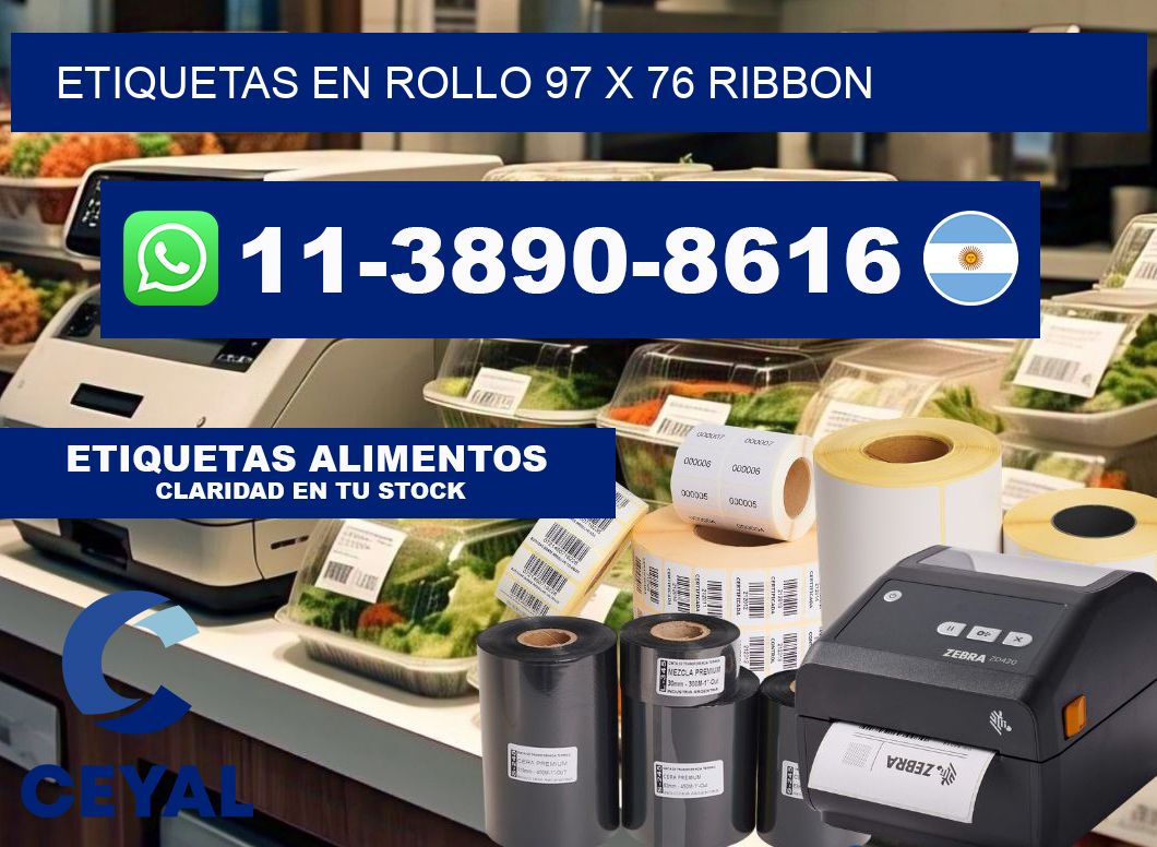 Etiquetas en rollo 97 x 76 ribbon
