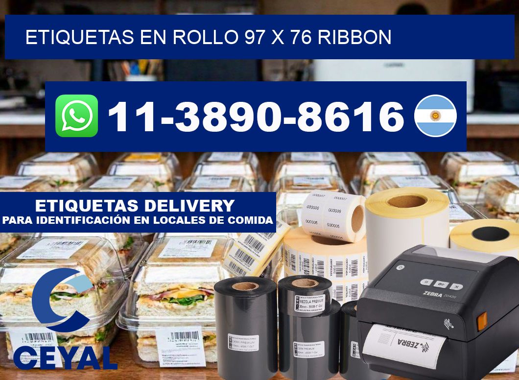 Etiquetas en rollo 97 x 76 ribbon