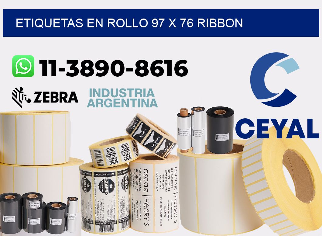 Etiquetas en rollo 97 x 76 ribbon