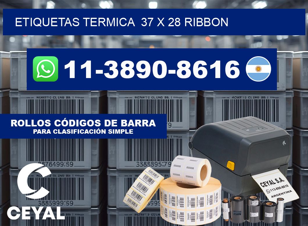 Etiquetas termica  37 x 28 ribbon