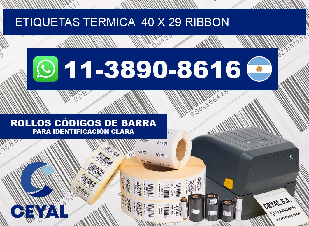 Etiquetas termica  40 x 29 ribbon