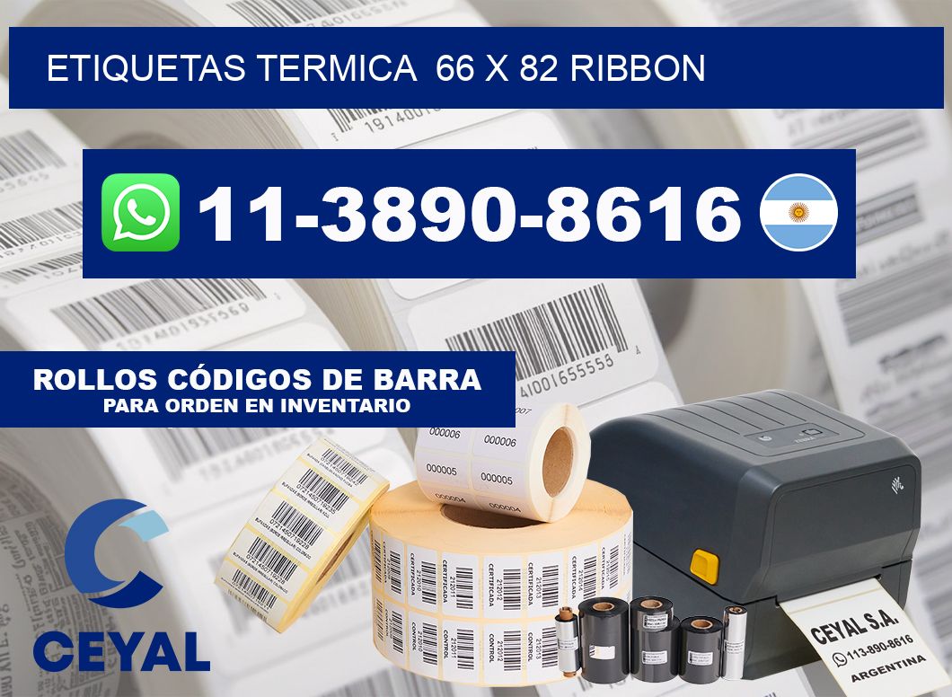 Etiquetas termica  66 x 82 ribbon