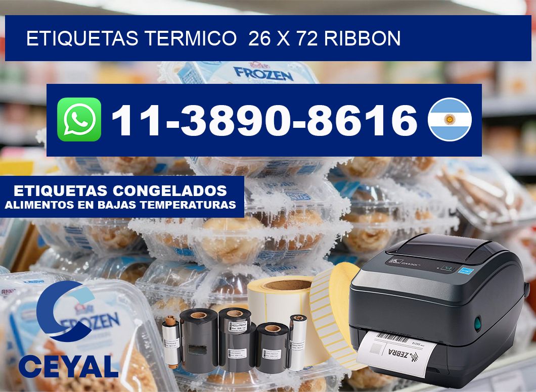 Etiquetas termico  26 x 72 ribbon