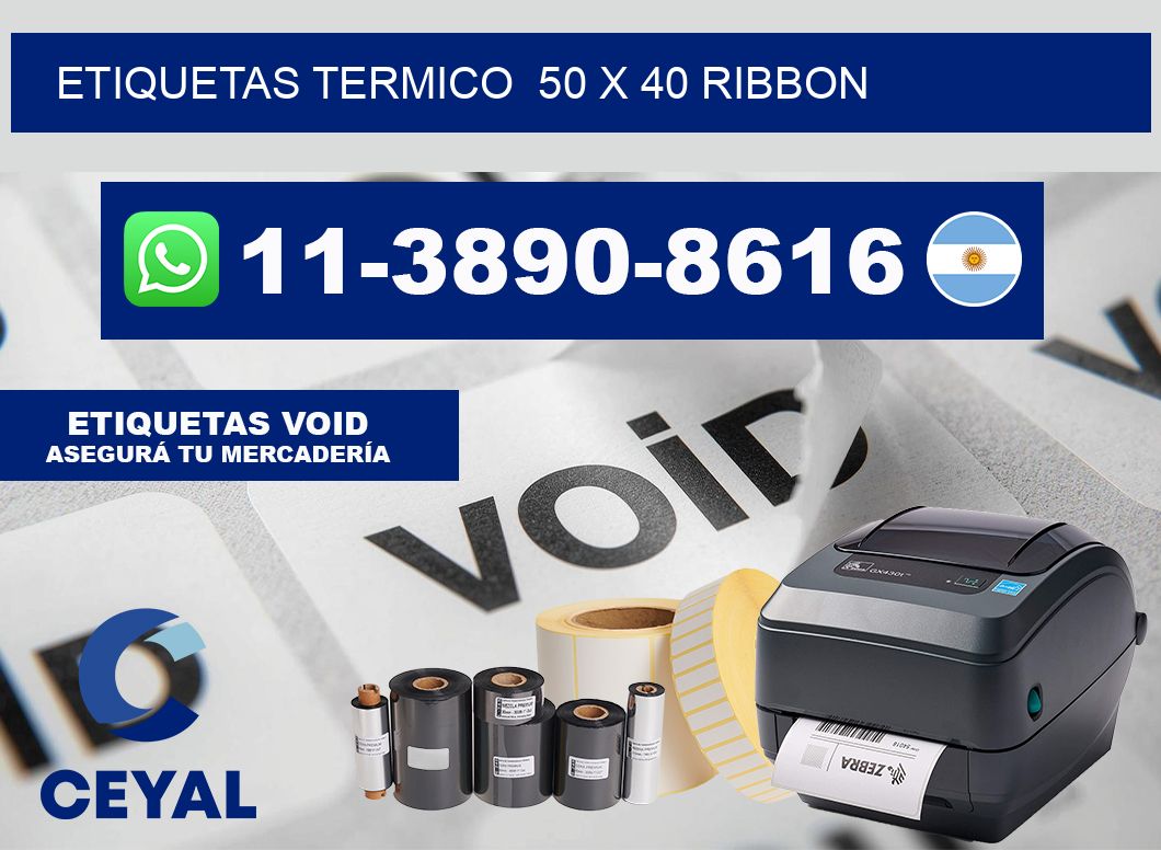 Etiquetas termico 50 x 40 ribbon