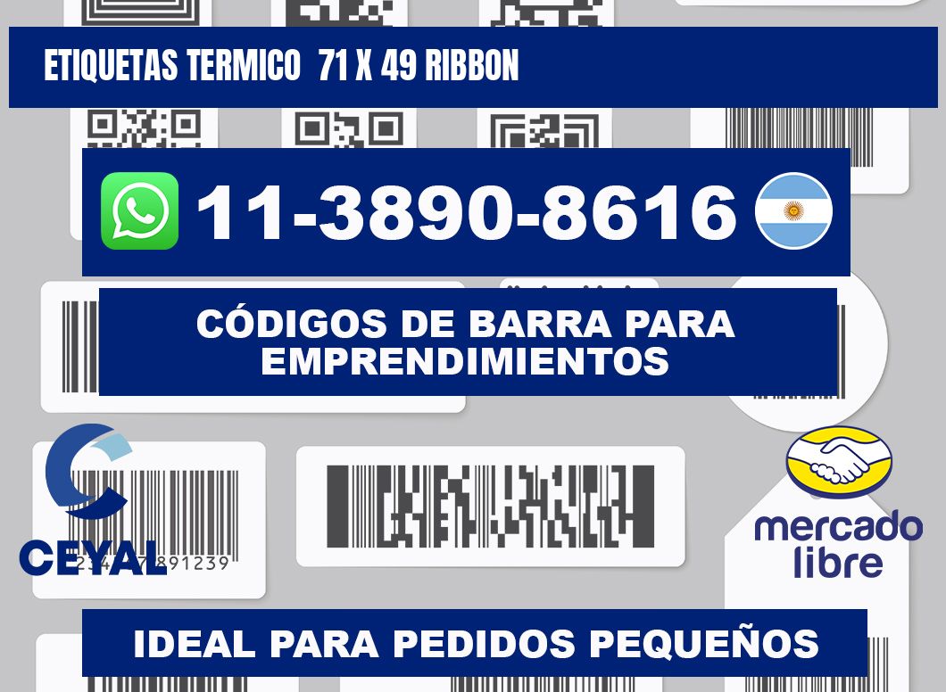 Etiquetas termico  71 x 49 ribbon