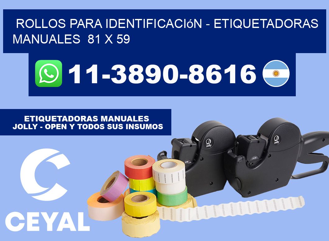 Rollos para identificación - Etiquetadoras Manuales  81 x 59