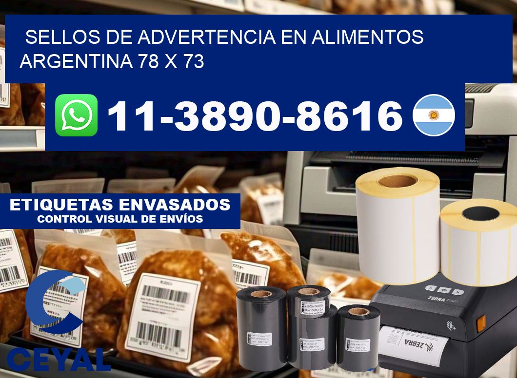 Sellos de advertencia en Alimentos argentina 78 x 73