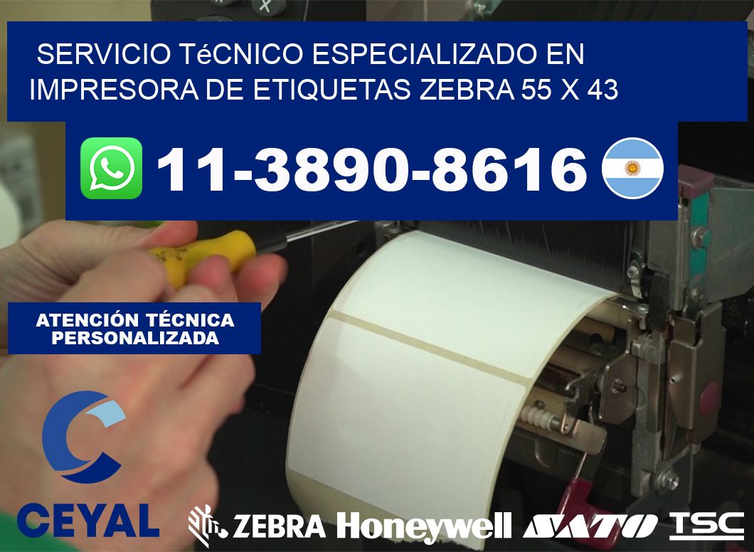 Servicio Técnico Especializado en Impresora de Etiquetas Zebra 55 x 43