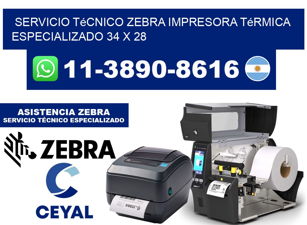 Servicio Técnico Zebra Impresora Térmica Especializado 34 x 28