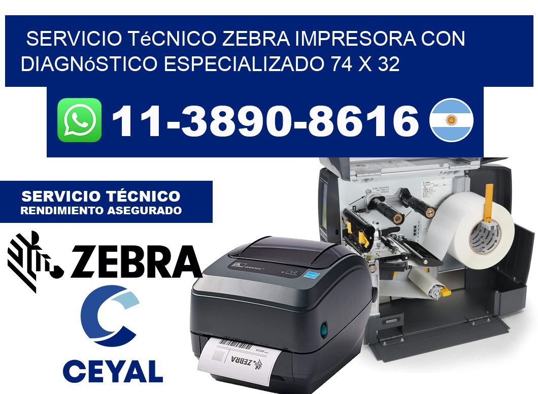Servicio Técnico Zebra Impresora con Diagnóstico Especializado 74 x 32