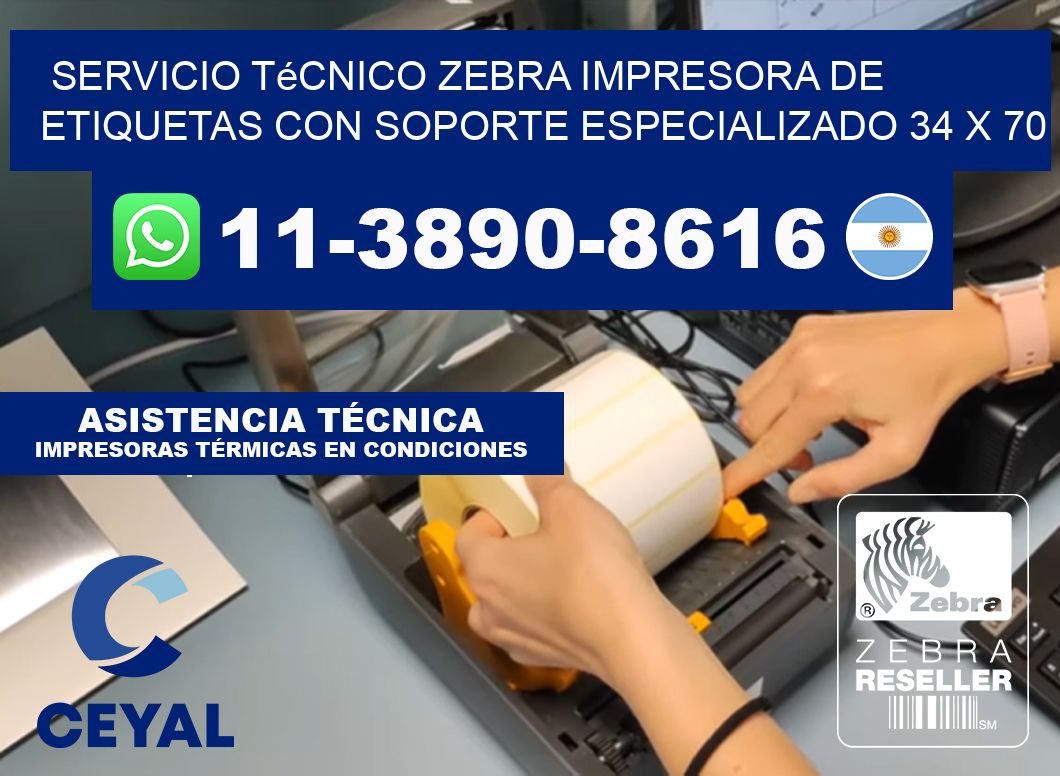 Servicio Técnico Zebra Impresora de Etiquetas con Soporte Especializado 34 x 70