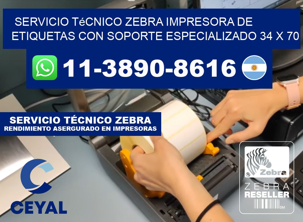Servicio Técnico Zebra Impresora de Etiquetas con Soporte Especializado 34 x 70