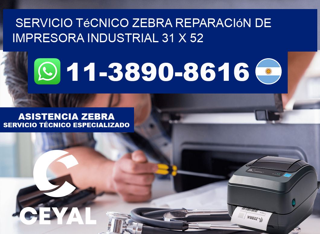 Servicio Técnico Zebra Reparación de Impresora Industrial 31 x 52