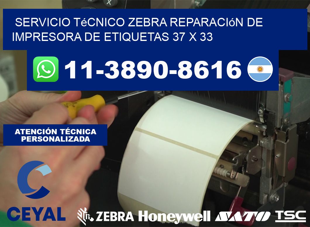 Servicio Técnico Zebra Reparación de Impresora de Etiquetas 37 x 33