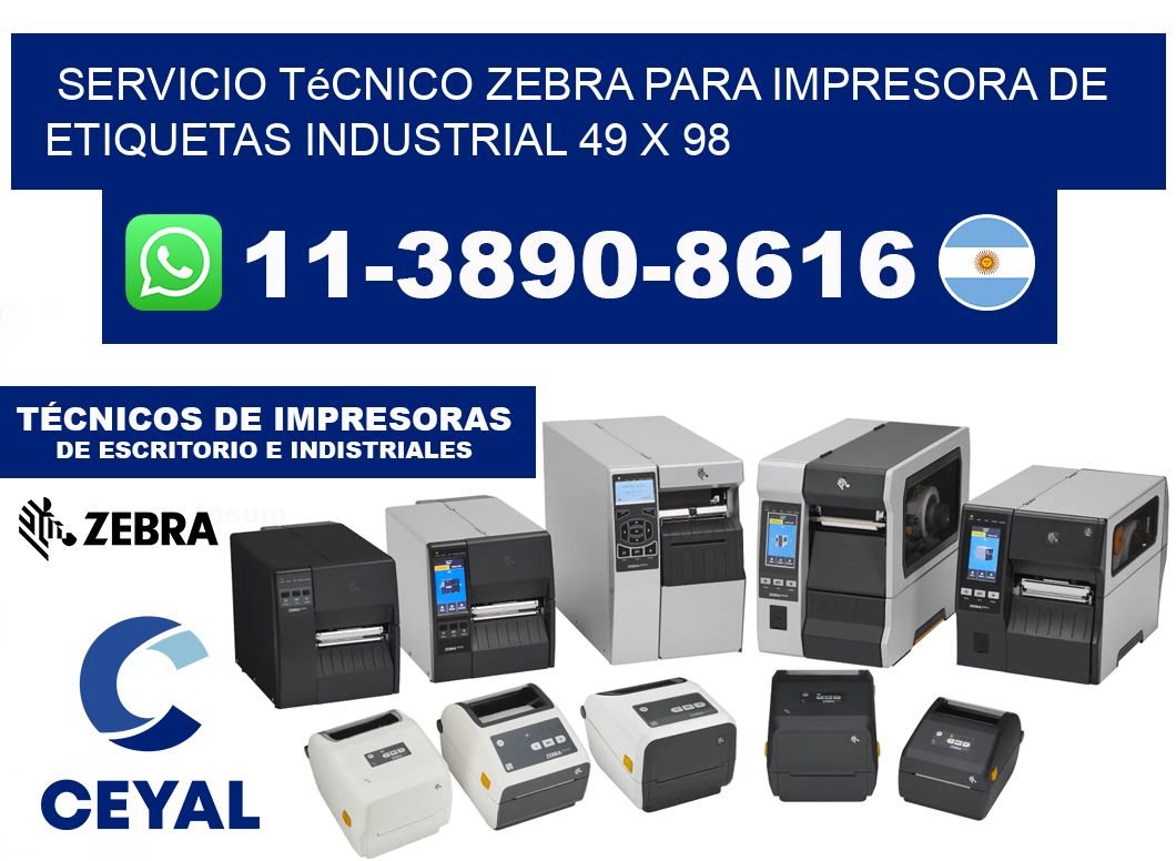 Servicio Técnico Zebra para Impresora de Etiquetas Industrial 49 x 98