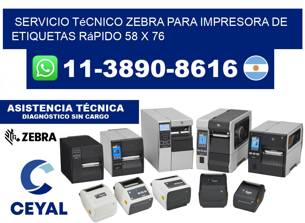 Servicio Técnico Zebra para Impresora de Etiquetas Rápido 58 x 76