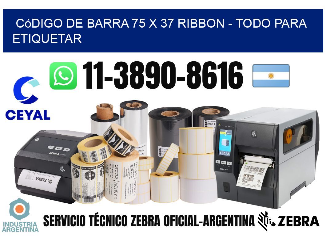 código de barra 75 x 37 ribbon - Todo para Etiquetar