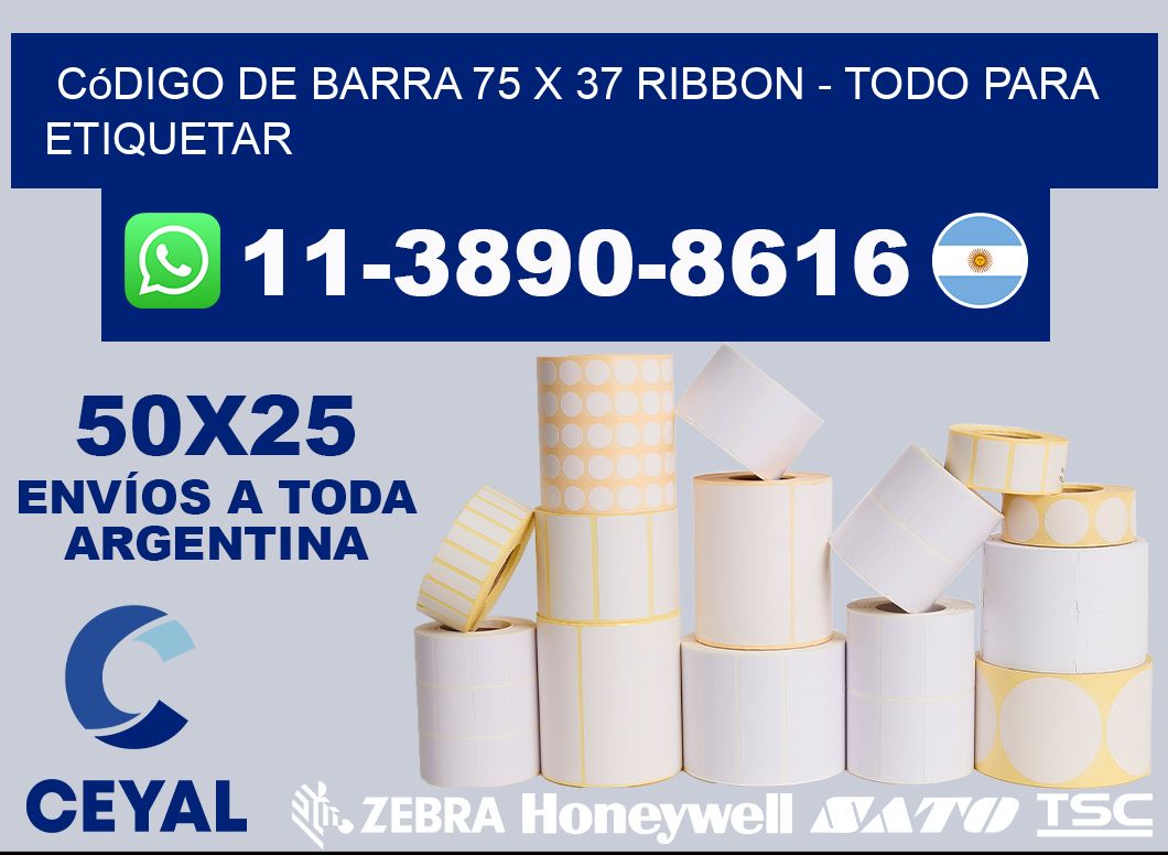código de barra 75 x 37 ribbon – Todo para Etiquetar