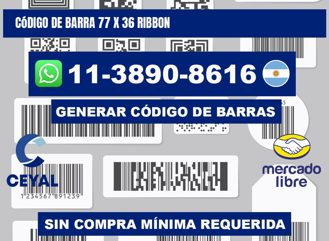 código de barra 77 x 36 ribbon