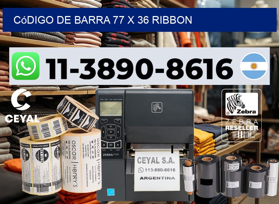 código de barra 77 x 36 ribbon