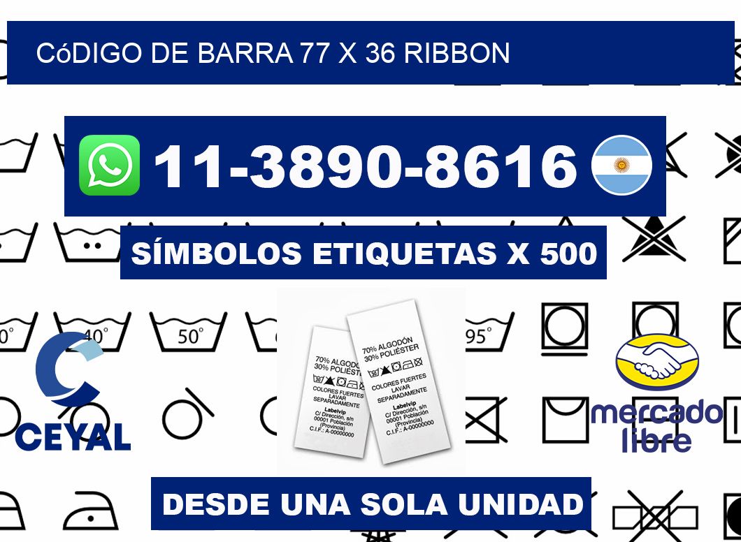 código de barra 77 x 36 ribbon