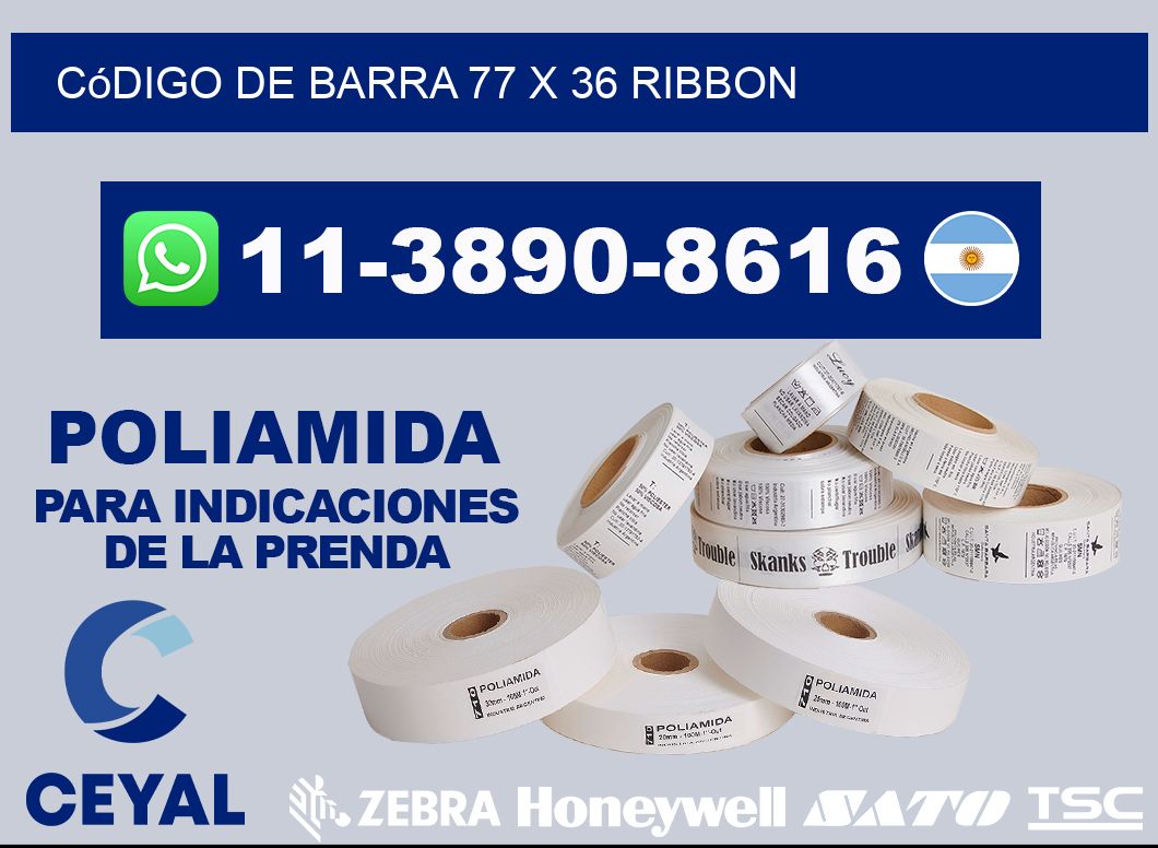 código de barra 77 x 36 ribbon