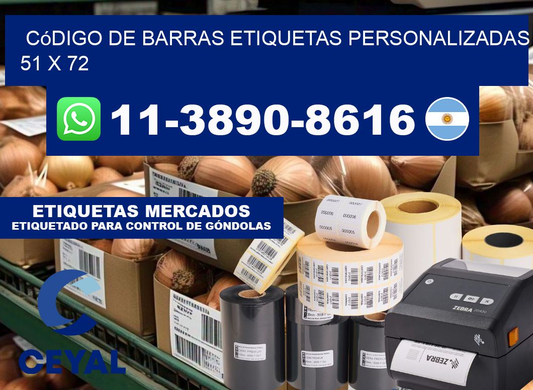código de barras etiquetas personalizadas 51 x 72