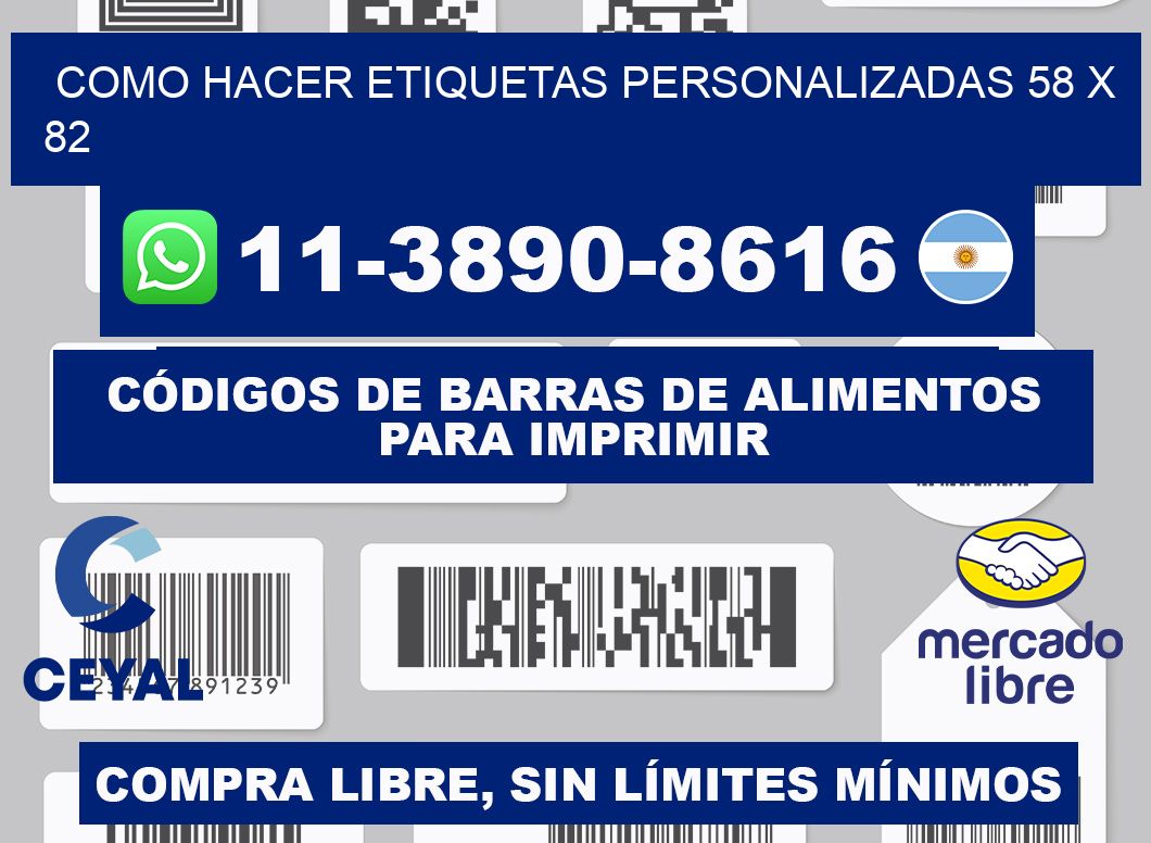 como hacer etiquetas personalizadas 58 x 82