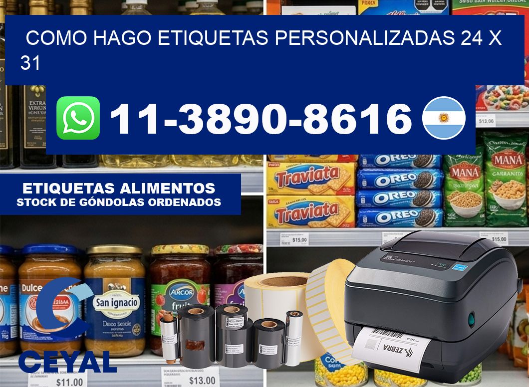 como hago etiquetas personalizadas 24 x 31