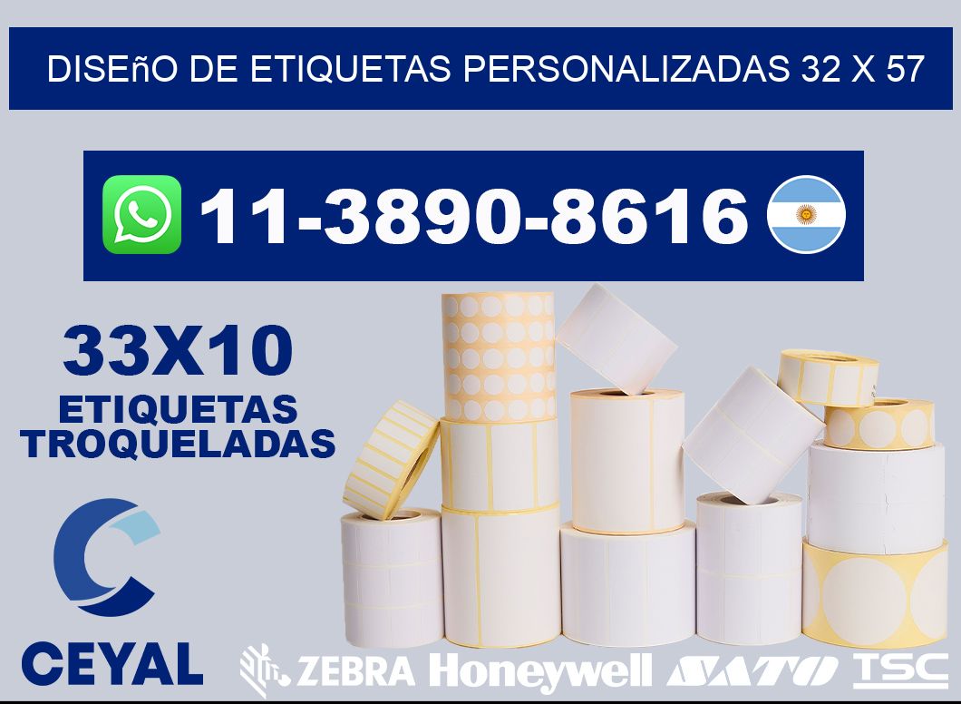 diseño de etiquetas personalizadas 32 x 57