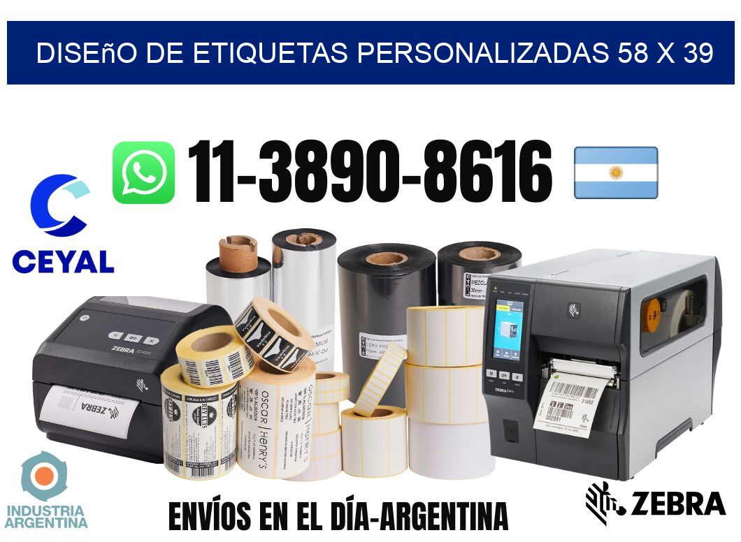 diseño de etiquetas personalizadas 58 x 39