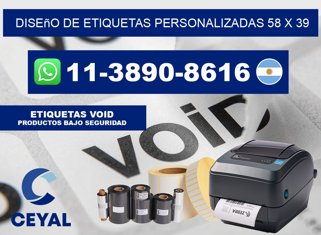 diseño de etiquetas personalizadas 58 x 39