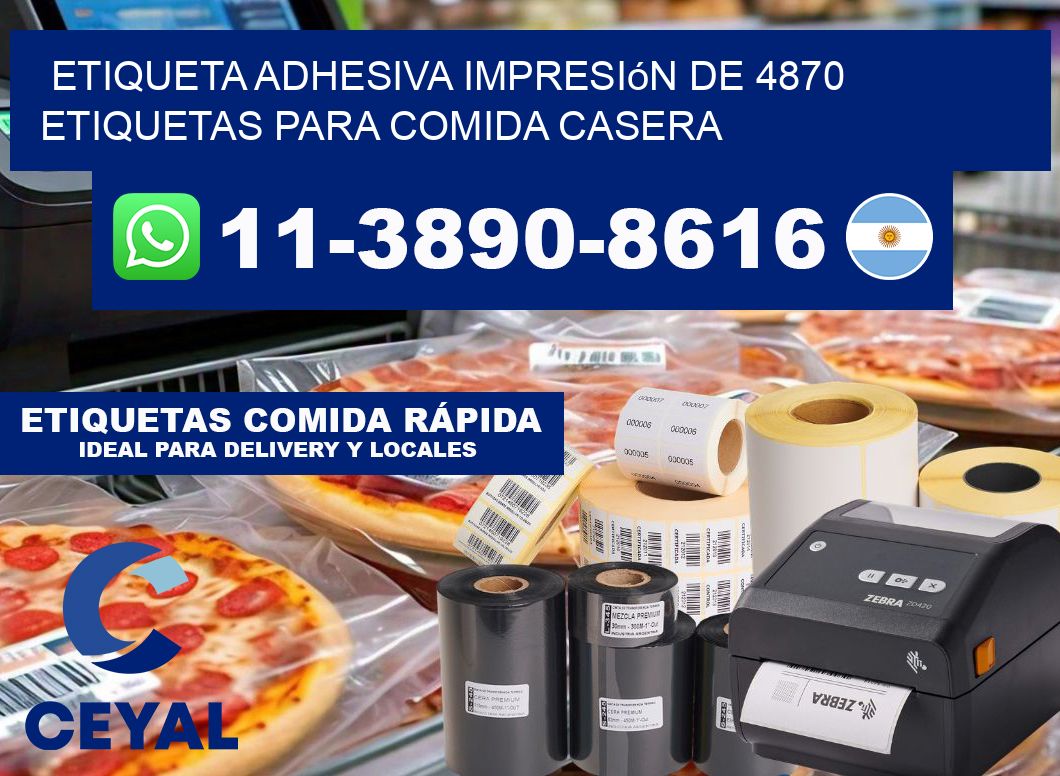 etiqueta adhesiva impresión de 4870 etiquetas para comida casera