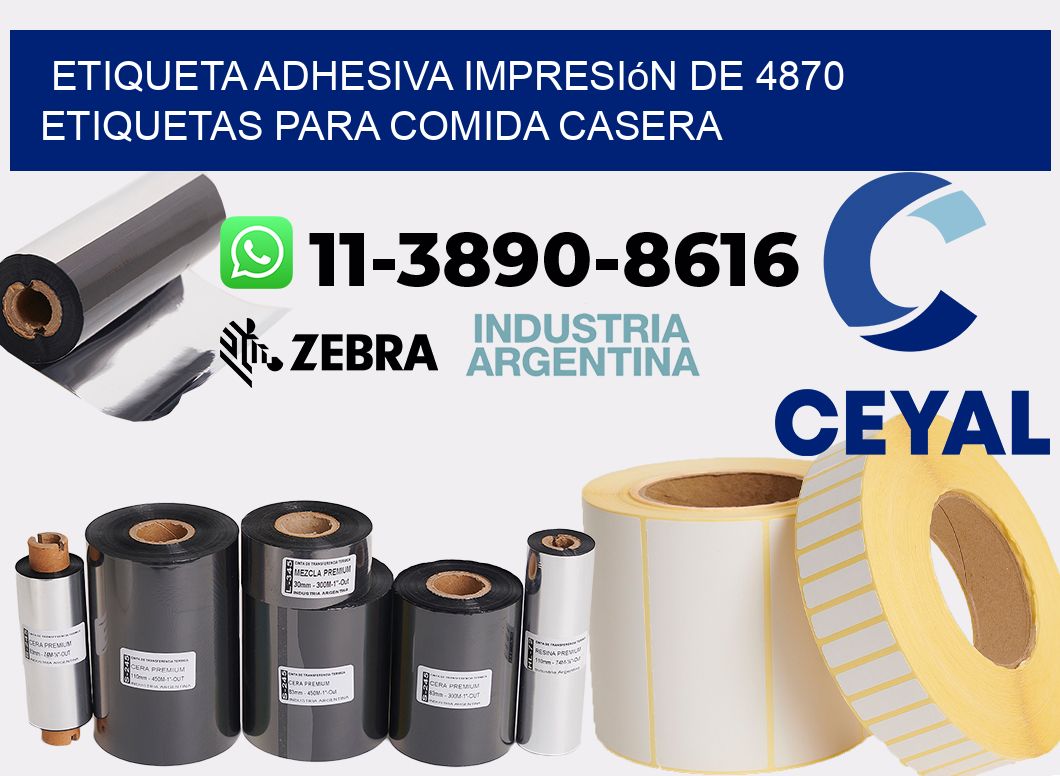 etiqueta adhesiva impresión de 4870 etiquetas para comida casera