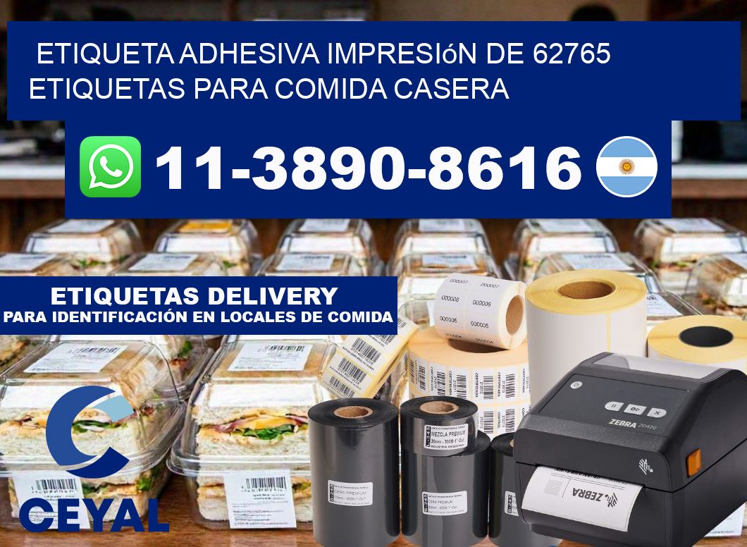 etiqueta adhesiva impresión de 62765 etiquetas para comida casera