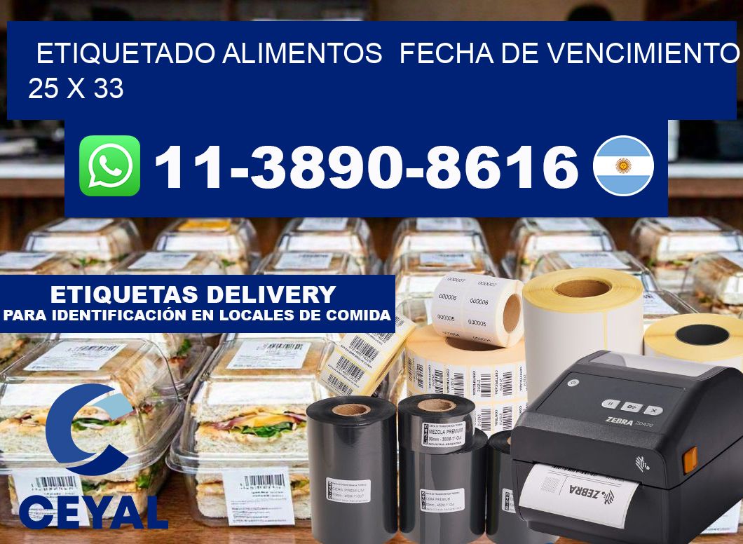 etiquetado alimentos  Fecha de vencimiento 25 x 33
