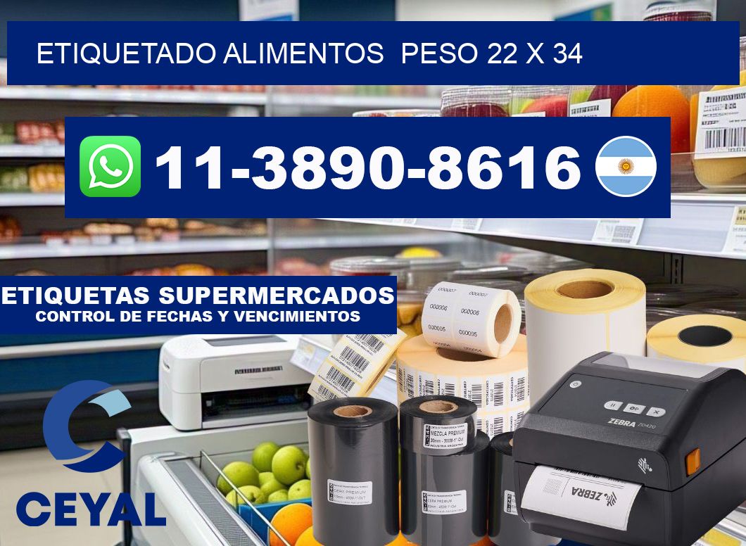 etiquetado alimentos Peso 22 x 34
