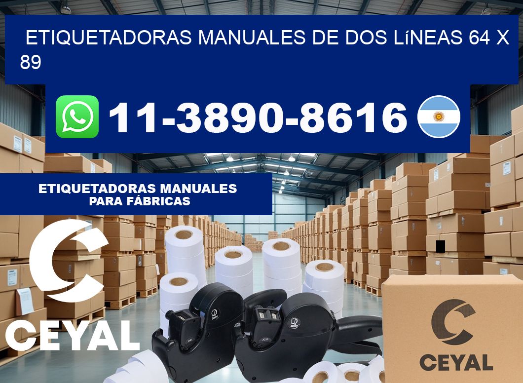 etiquetadoras manuales de dos líneas 64 x 89