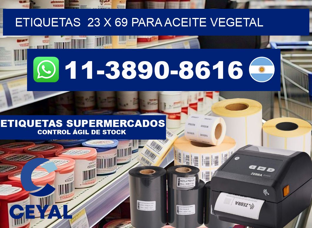 etiquetas  23 x 69 para Aceite vegetal