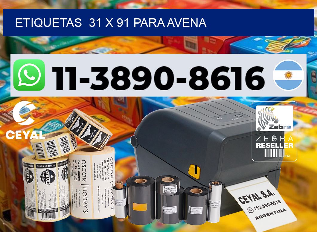 etiquetas  31 x 91 para Avena